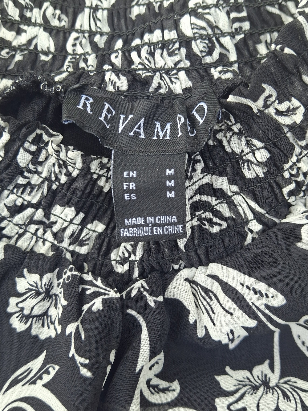 Revamped Black & White Floral Blouse